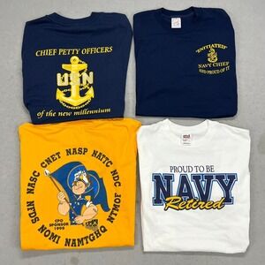 Vintage US Navy T-Shirts Retired Chief Popeye The Sailor Mens - 3 Large, 1 XL